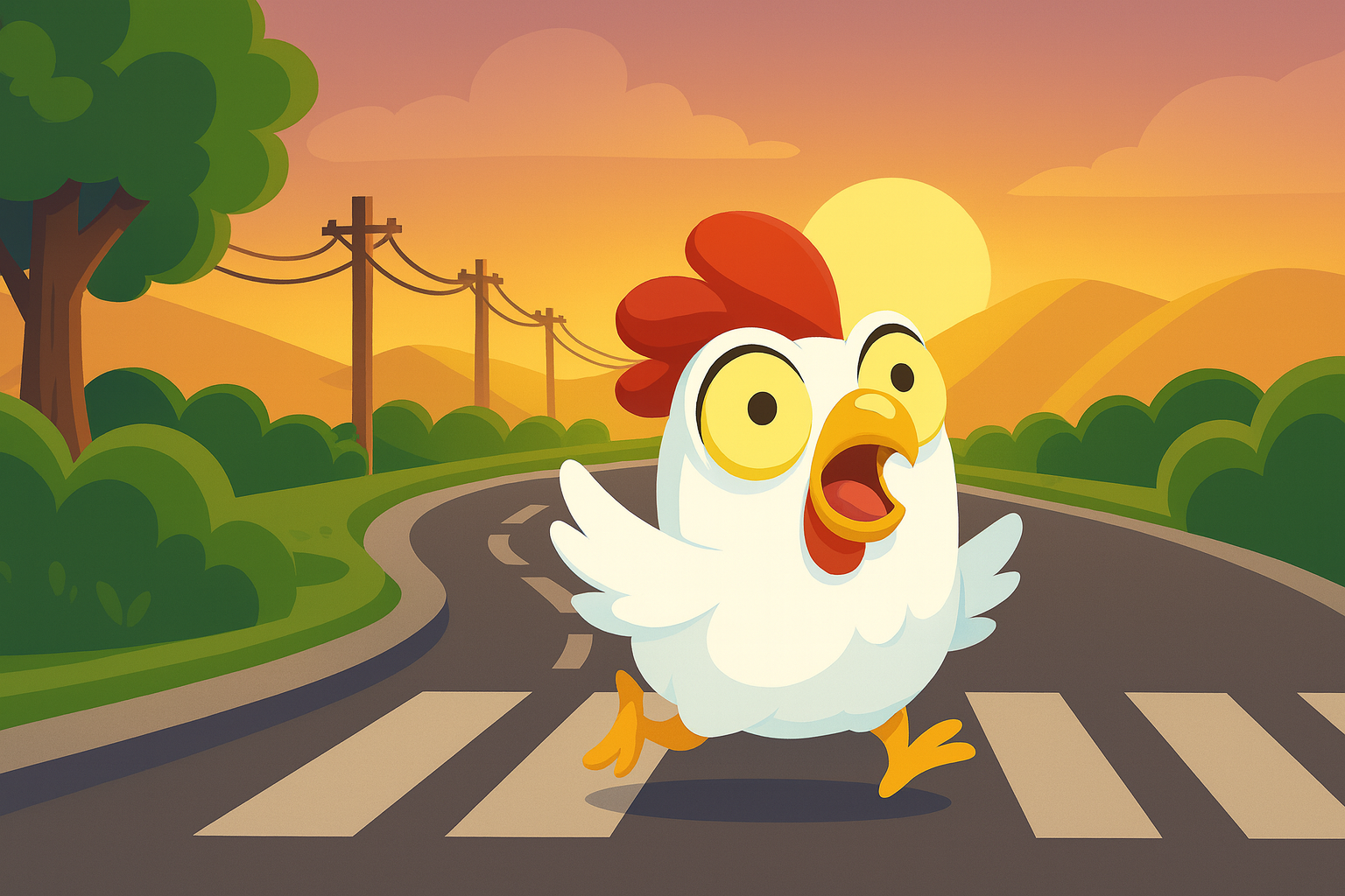 Chicken Road Themed Game Scene